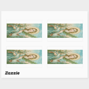 Pegatina Rectangular Santa Inés de Roma (MH 01)