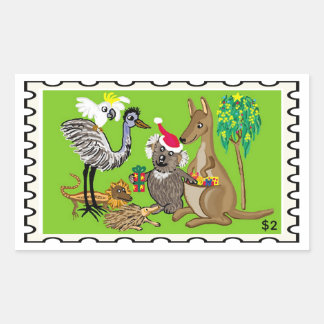 Pegatina Rectangular Santa Koala Navidad Australiana