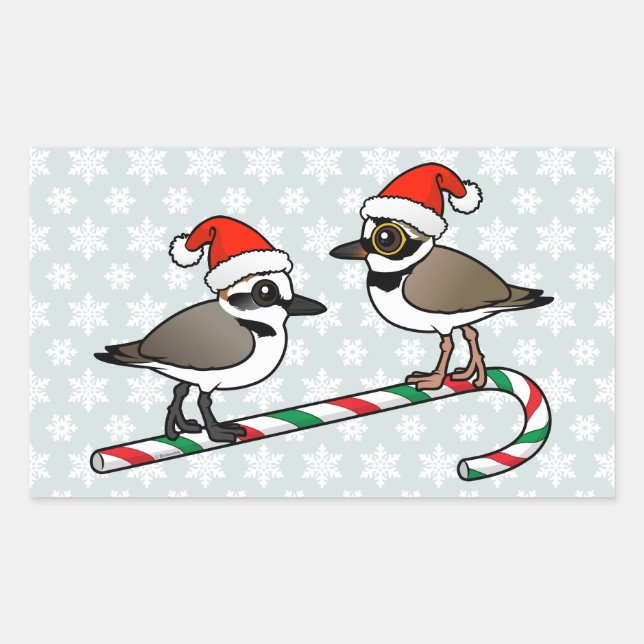 Pegatina Rectangular Santa Plovers (Anverso)