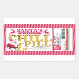 Pegatina Rectangular Santa's Chill Pill Christmas Sticker