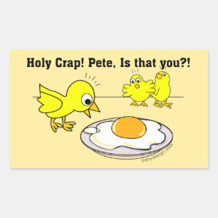 Pegatina Rectangular ¡Santo Crap! Pete, es que Vegan Humor