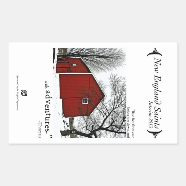 Pegatina Rectangular Santos de Nueva Inglaterra (Anverso)