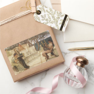 Pegatina Rectangular Sappho y Alceo por Sir Lawrence Alma Tadema