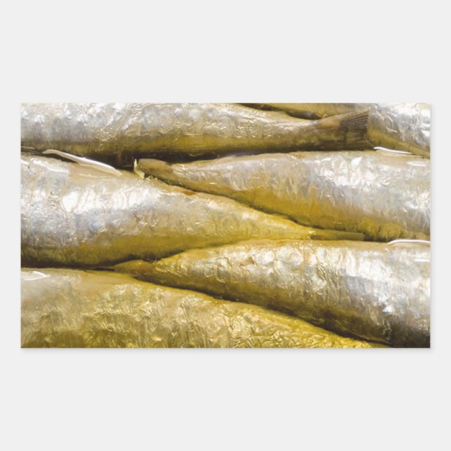 Pegatina Rectangular Sardinas en lata (Anverso)