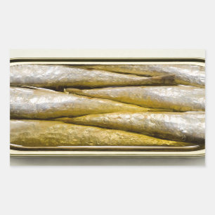 Pegatina Rectangular Sardinas en lata