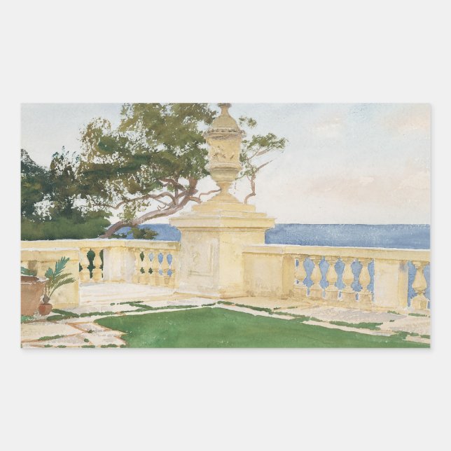Pegatina Rectangular Sargento John Singer - Terraza, Vizcaya (Anverso)