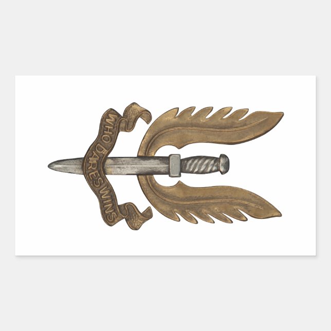 Pegatina Rectangular SAS británicas (Anverso)