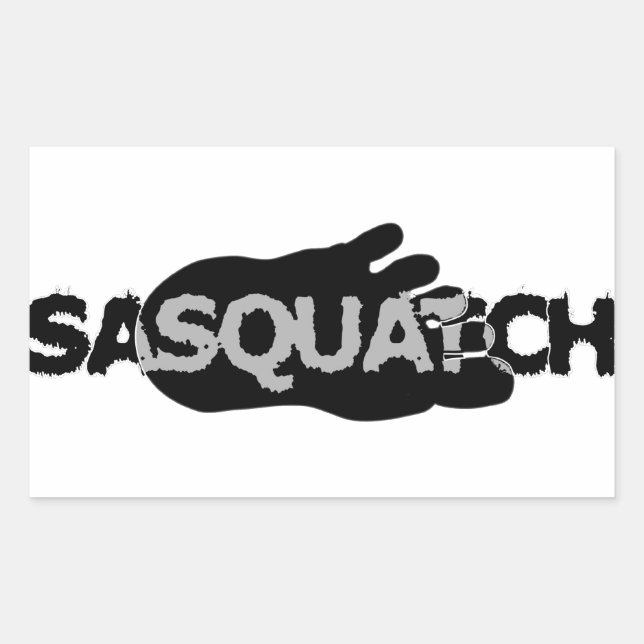 Pegatina Rectangular Sasquatch (Anverso)