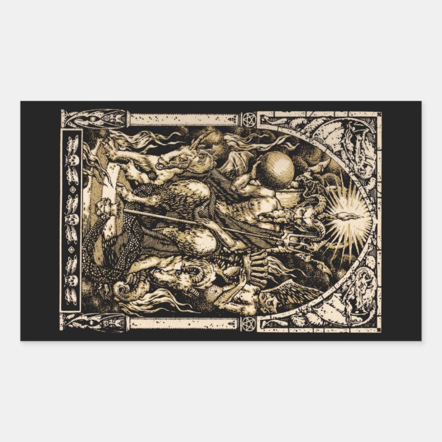 Pegatina Rectangular Satan Enthroned (Anverso)