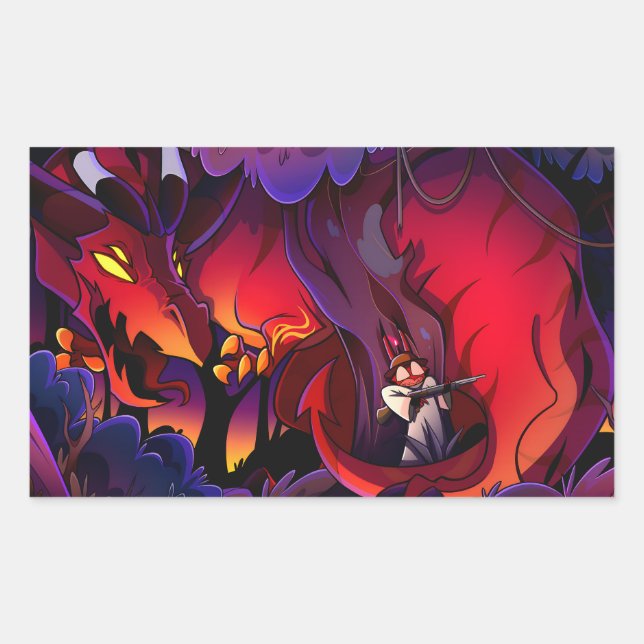 Pegatina Rectangular Satan Halloween Slasher | Helluva Boss |  (Anverso)
