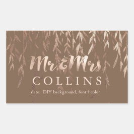 Pegatina Rectangular Sauce de PixDezines/falso fondo del rosa Gold/DIY