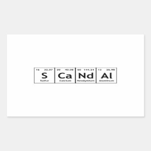 Pegatina Rectangular SCaNdAl Temas Periódicos Palabra Química