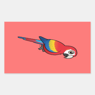 Pegatina Rectangular Scarlet Macaw