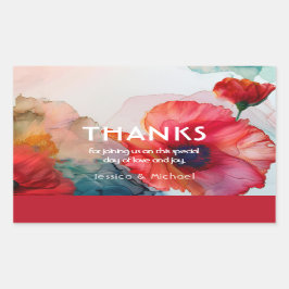 Pegatina Rectangular Scarlet Petal Elegance