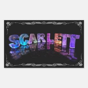 Pegatina Rectangular Scarlett - el Scarlett conocido en 3D se enciende