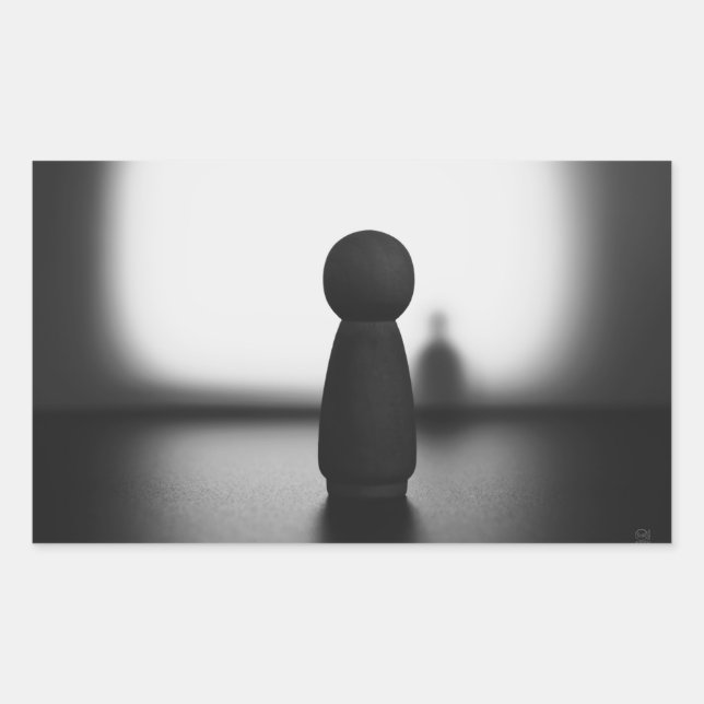 Pegatina Rectangular Schaduw van een mentale toestand. (Anverso)