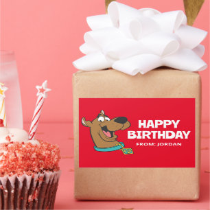 Pegatina Rectangular Scooby-Doo Happy Face   Cumpleaños feliz