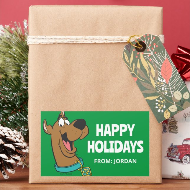 Pegatina Rectangular Scooby-Doo Happy Face | Personalizado (Vacaciones)