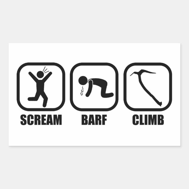 Pegatina Rectangular Scream Barf Climb (Anverso)