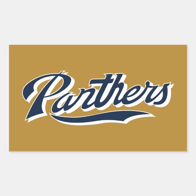 Pegatina Rectangular Script FIU Panthers (Anverso)