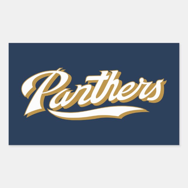 Pegatina Rectangular Script FIU Panthers (Anverso)