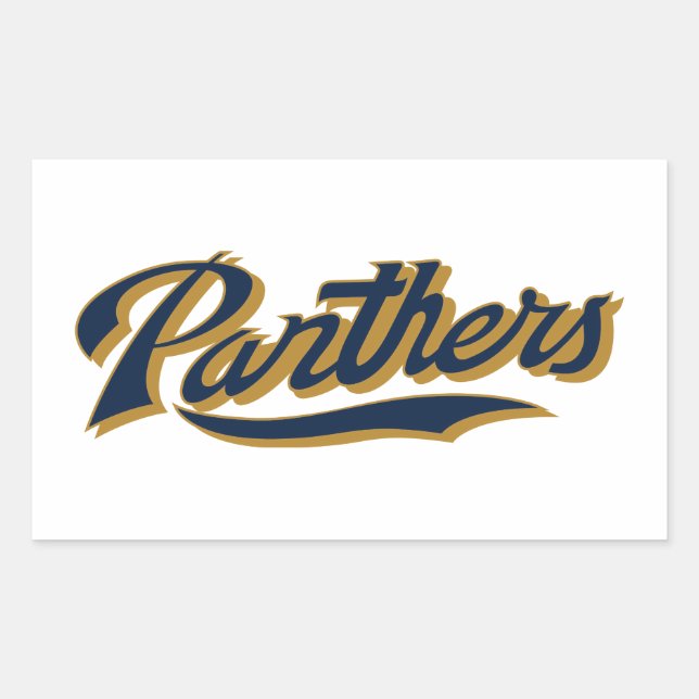 Pegatina Rectangular Script FIU Panthers (Anverso)