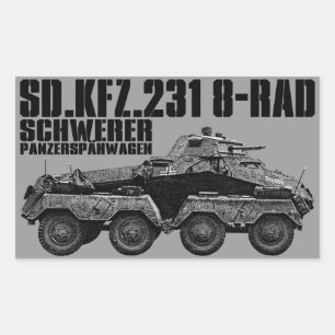 Pegatina Rectangular Sd.Kfz. 231 (8 Rad)
