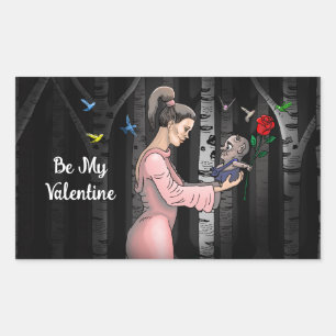 Pegatina Rectangular Sé Mi Princesa de San Valentín