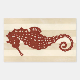 Pegatina Rectangular Seahorse Silhouette