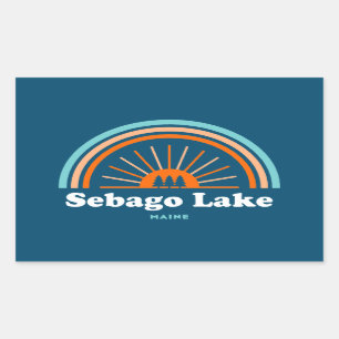 Pegatina Rectangular Sebago Lake Maine Rainbow