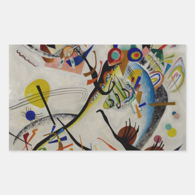 Pegatina Rectangular Segmento azul de Kandinsky (Anverso)