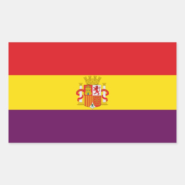 Pegatina Rectangular Segunda bandera de la República Española (Anverso)