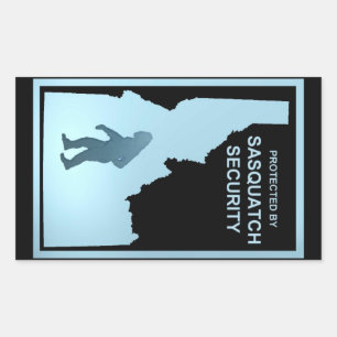 Pegatina Rectangular Seguridad Sasquatch - Idaho