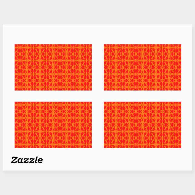 Pegatina Rectangular seis (Hoja)