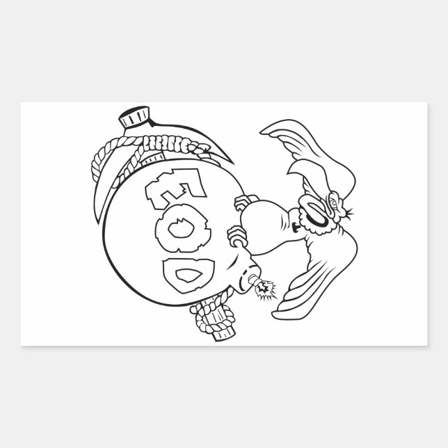 Pegatina Rectangular Selección de canonbol de buceo (Anverso)