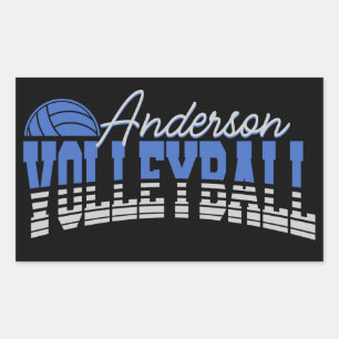 Pegatina Rectangular Selector de voleibol personalizado ADD NAME Team C