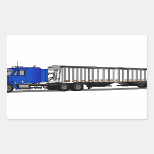Pegatina Rectangular Semi Tractor Trailer