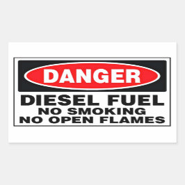 Pegatina Rectangular Señal de peligro combustible diésel