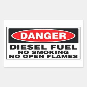 Pegatina Rectangular Señal de peligro combustible diésel