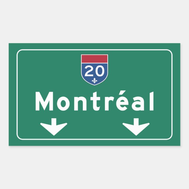 Pegatina Rectangular Señal de tráfico de Montreal, Canadá (Anverso)