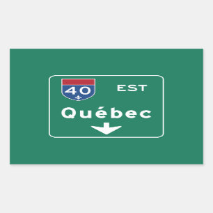 Pegatina Rectangular Señal de tráfico de Quebec, Canadá