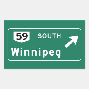 Pegatina Rectangular Señal de tráfico de Winnipeg, Canadá