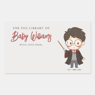 Pegatina Rectangular Sencillo Baby Shower de Harry Potter