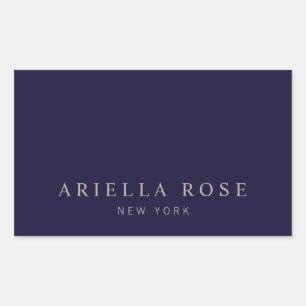 Pegatina Rectangular Sencillo elegante Navy azul profesional Minimalist