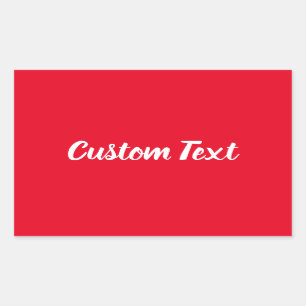Pegatina Rectangular Sencillo rojo brillante con plantilla de texto de 