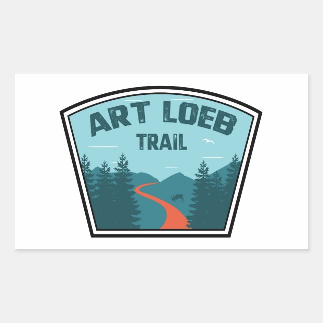 Pegatina Rectangular Sendero Art Loeb Carolina del Norte (Anverso)