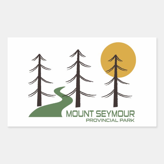 Pegatina Rectangular Sendero del Parque Provincial Mount Seymour (Anverso)