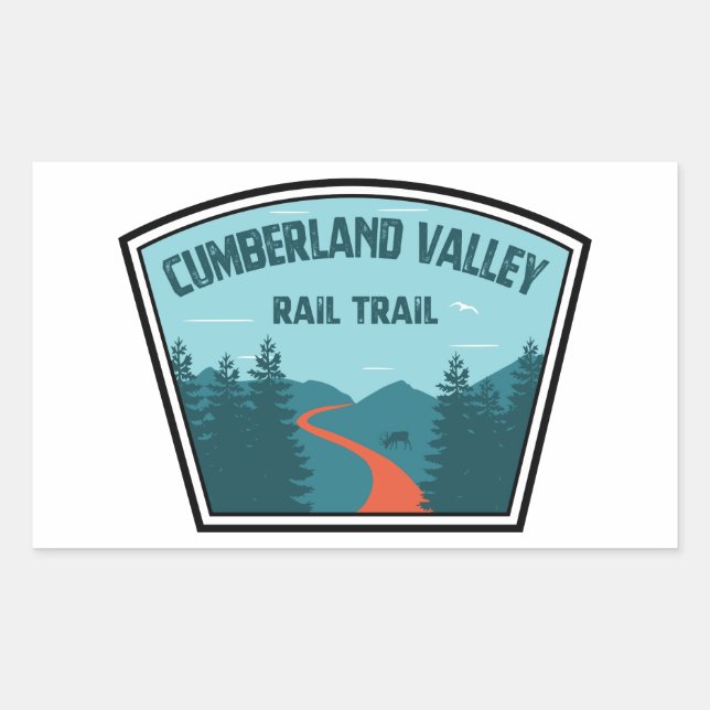Pegatina Rectangular Sendero por el Valle de Cumberland (Anverso)