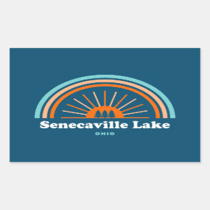 Pegatina Rectangular Senecaville Lake Ohio Rainbow