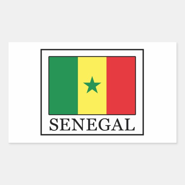 Pegatina Rectangular Senegal (Anverso)